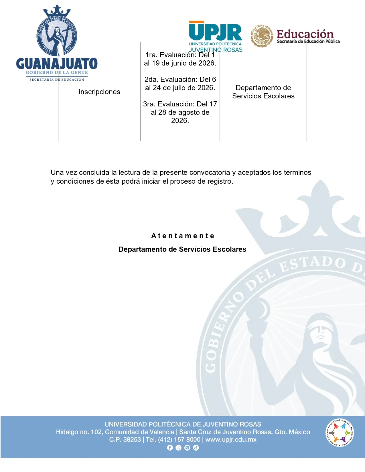 Inscripción
